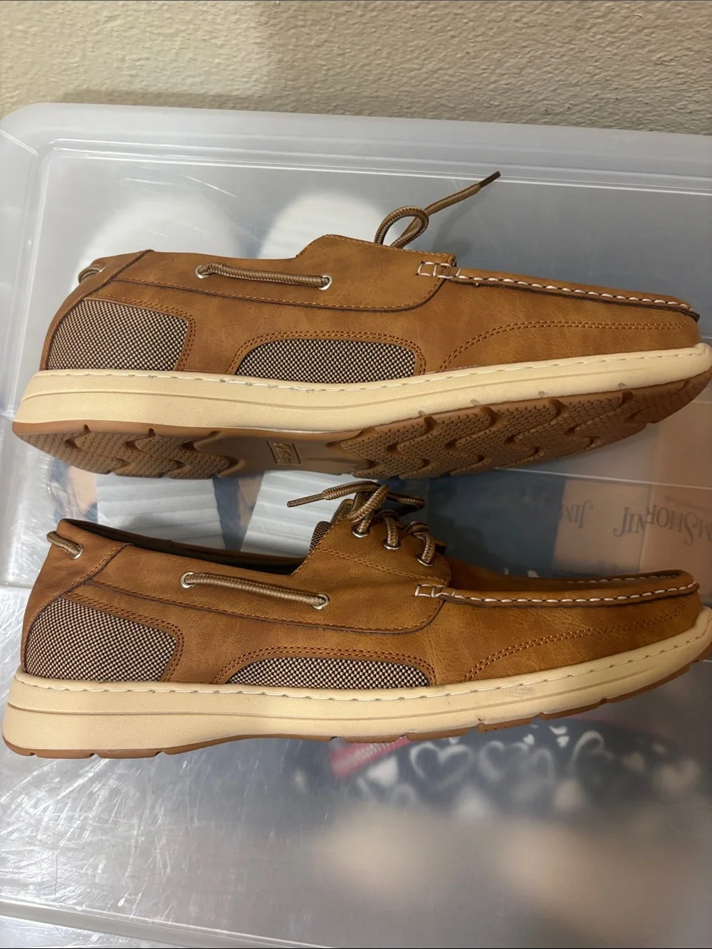Vostey Cognac Brown Men’s Boat Shoes